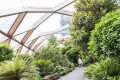 Crossrail Place Roof Garden in Canary Wharf financial district, in London